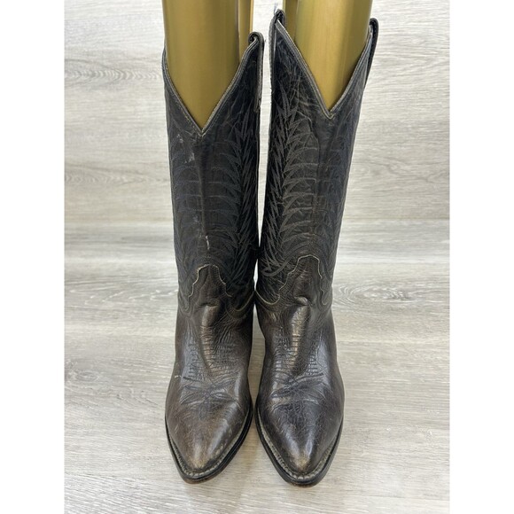 Justin Women's Western Boots Brown Leather 6.5 Ranch Country Cowgirl Shoes Rodeo - Picture 2 of 11